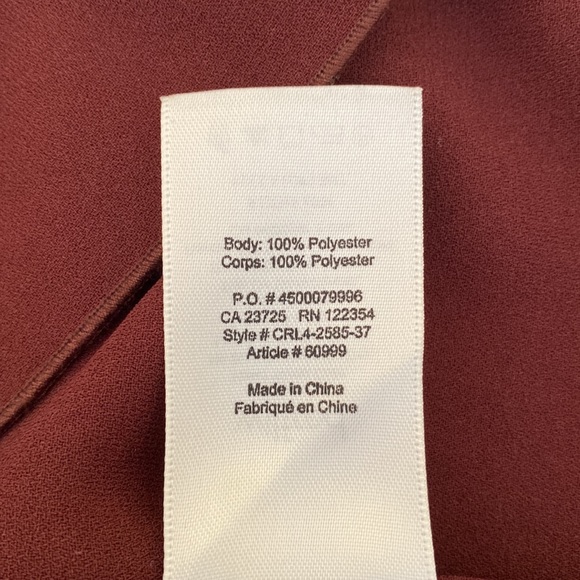 Wilfred Pozzi Maroon Coloured Open Tie Sleeve Blouse - Size S - Picture 12 of 12